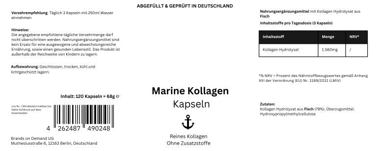 Marine Kollagen - 120 Kapseln