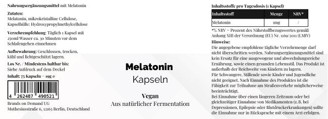 Melatonin - 75 Kapseln