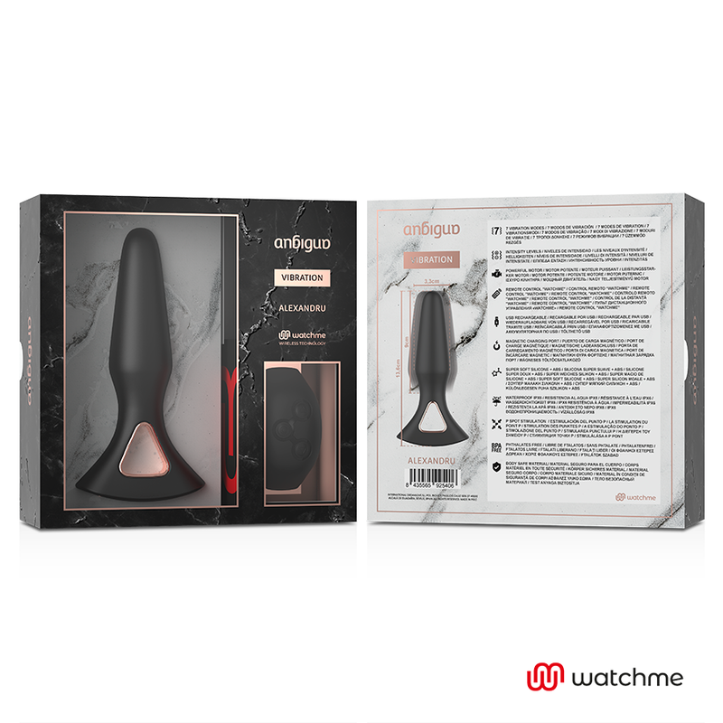 ANBIGUO - VIBRATOR ANAL PLUG ALEXANDRU MIT WATCHME & FERNBEDIENUNG - Sexotim
