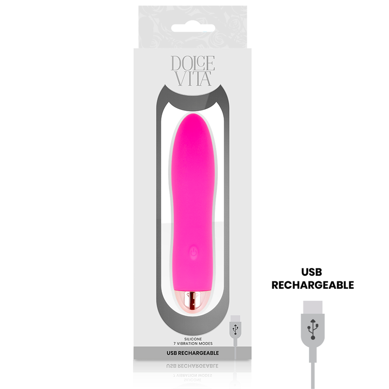 DOLCE VITA - AUFLADBARER VIBRATOR VIER ROSA 7 GESCHWINDIGKEITEN - Sexotim