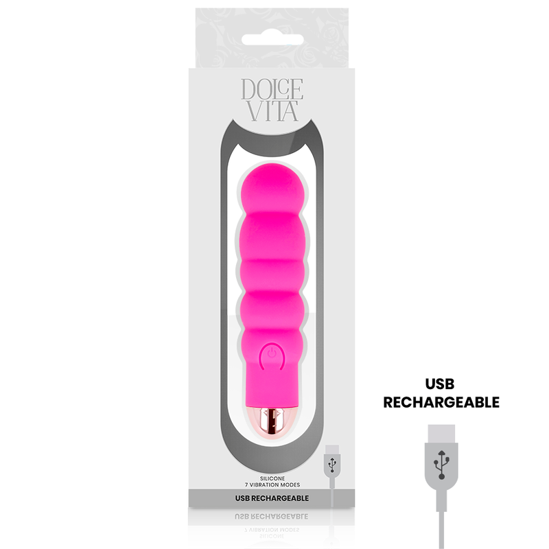 DOLCE VITA - AUFLADBARER VIBRATOR SECHS ROSA 7 GESCHWINDIGKEITEN - Sexotim
