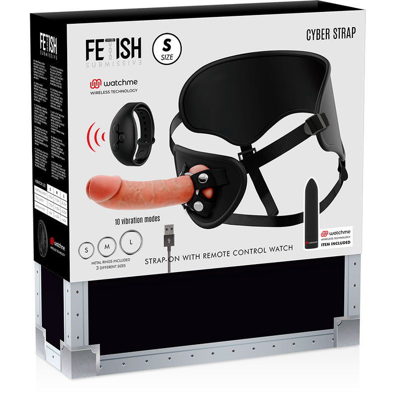 FETISH SUBMISSIVE CYBER STRAP - GURT MIT DILDO- UND BULLET-FERNBEDIENUNGS-UHRENTECHNOLOGIE - Sexotim