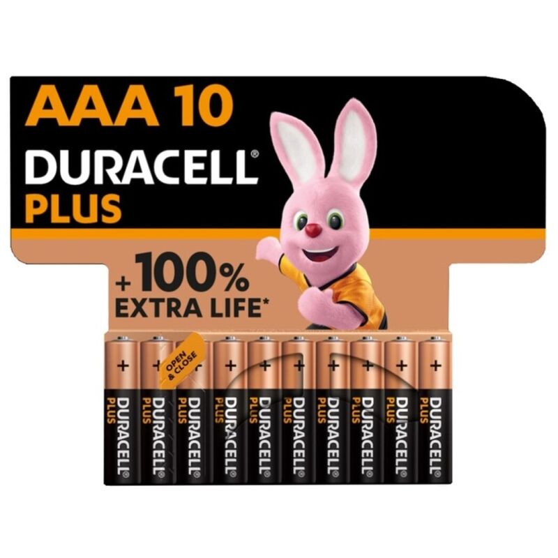 DURACELL - PLUS POWER 100 ALKALINE BATTERIE AAA LR03 10 EINHEIT - Sexotim