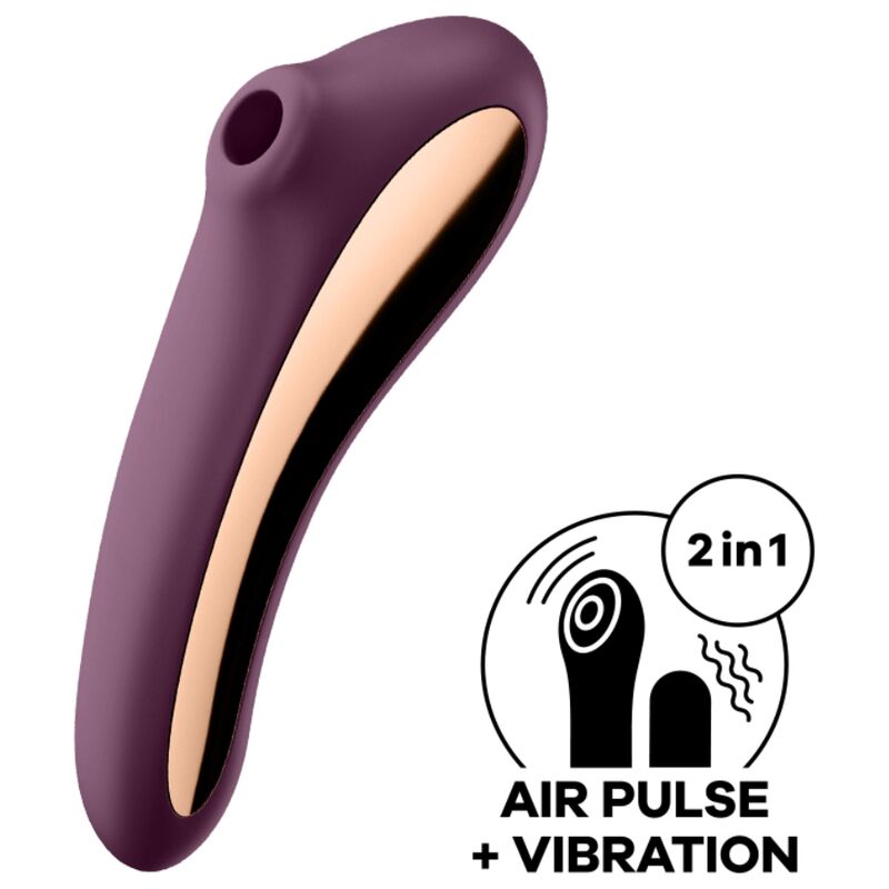 SATISFYER - DUAL KISS AIR PULSE VIBRATOR WEINROT - Sexotim
