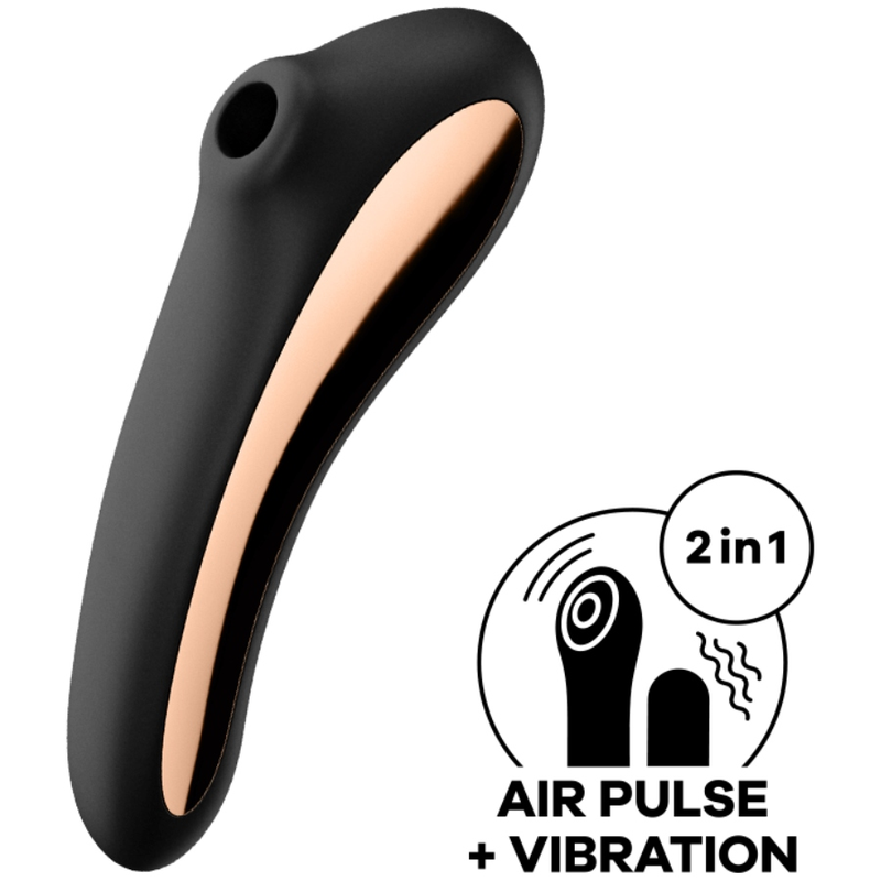 SATISFYER - DUAL KISS AIR PULSE VIBRATOR SCHWARZ - Sexotim