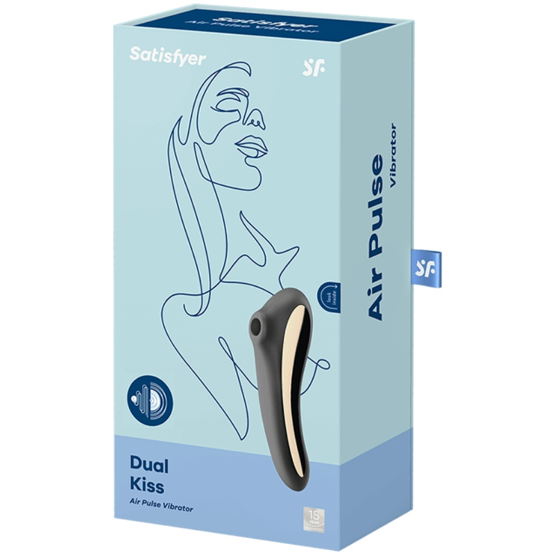 SATISFYER - DUAL KISS AIR PULSE VIBRATOR SCHWARZ - Sexotim