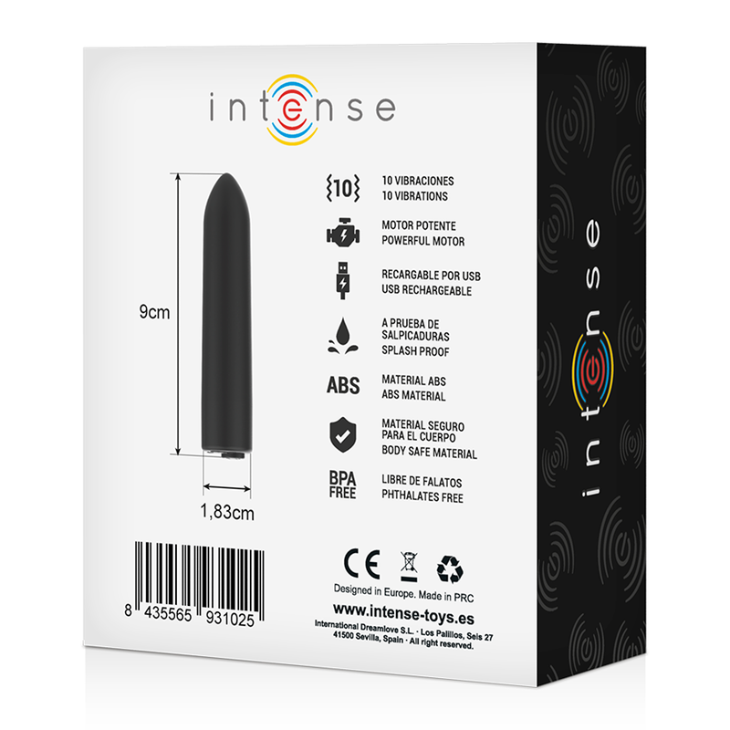 INTENSE - VIBRIERENDE BULLET - 10 VIBRATIONSMODI 8,5 CM x 1,7 CM - Sexotim