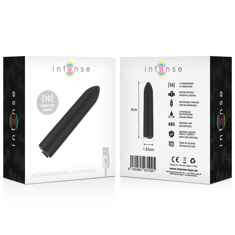 INTENSE - VIBRIERENDE BULLET - 10 VIBRATIONSMODI 8,5 CM x 1,7 CM - Sexotim