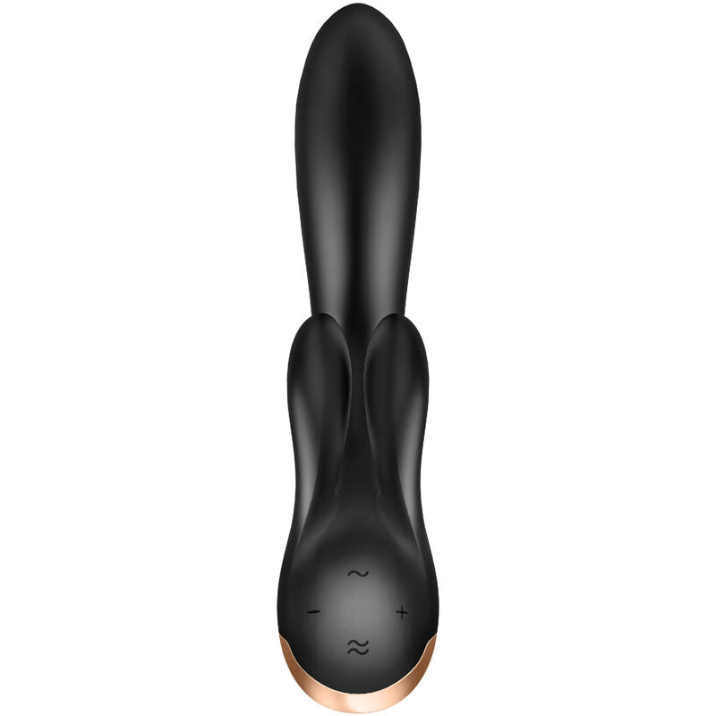 SATISFYER - DOUBLE FLEX VIBRATOR APP SCHWARZ / WEISS - Sexotim