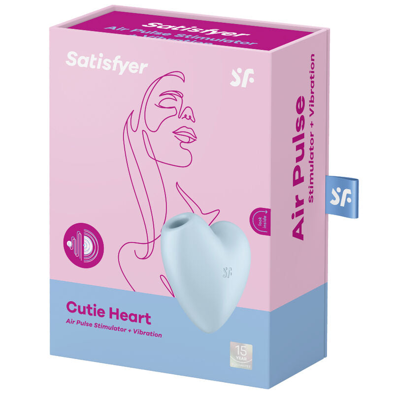 SATISFYER - CUTIE HEART AIR PULSE STIMULATOR & VIBRATOR ROSA / BLAU - Sexotim