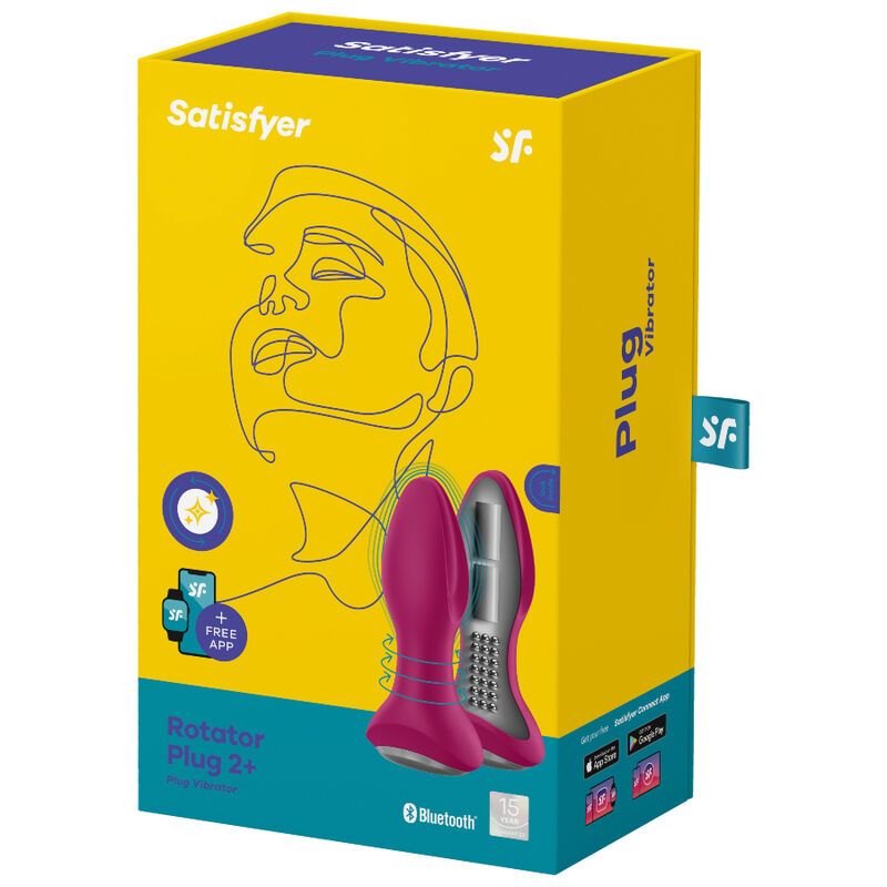 SATISFYER - ROTATOR PLUG 2+ VIBRIERENDE PLUGAPP ROT / SCHWARZ - Sexotim