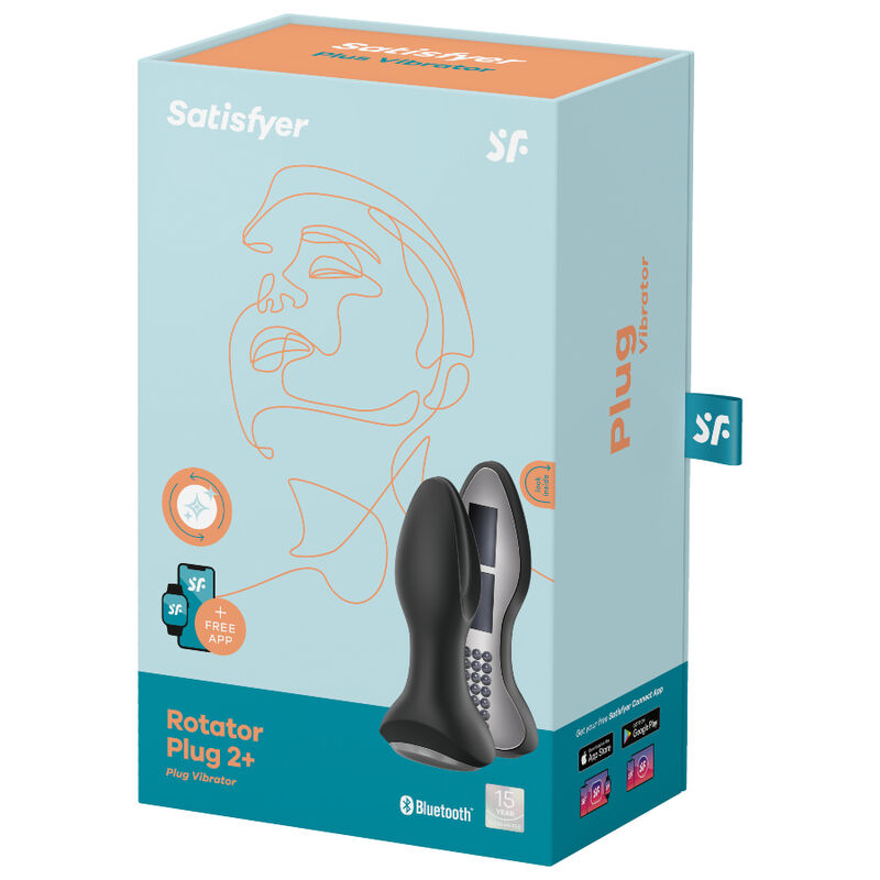 SATISFYER - ROTATOR PLUG 2+ VIBRIERENDE PLUGAPP ROT / SCHWARZ - Sexotim