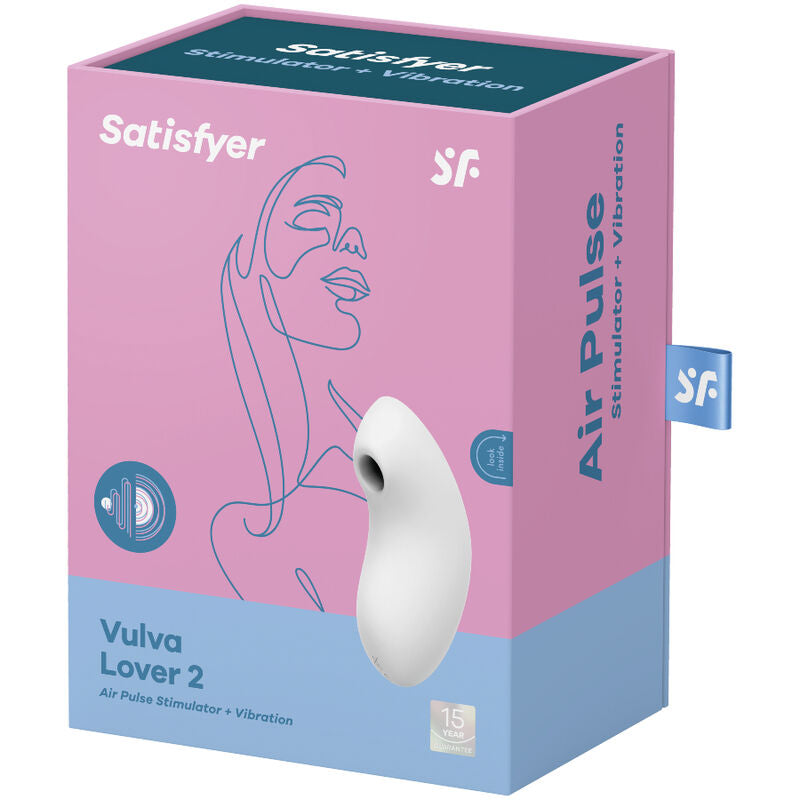 SATISFYER - VULVA LOVER 2 LUFTPULSSTIMULATOR & VIBRATOR WEISS / BLAU - Sexotim