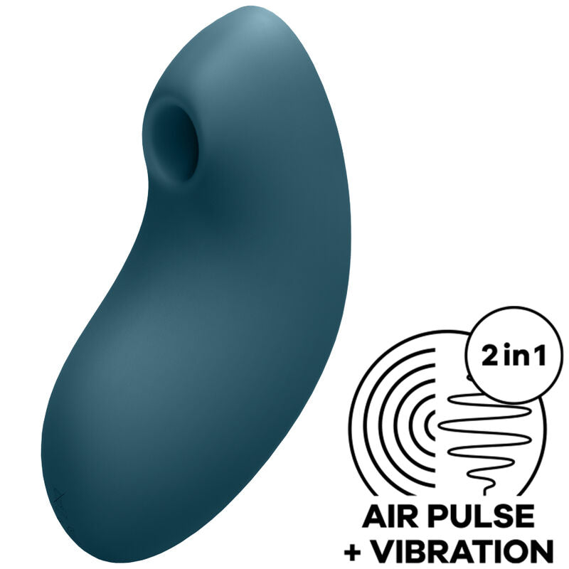 SATISFYER - VULVA LOVER 2 LUFTPULSSTIMULATOR & VIBRATOR WEISS / BLAU - Sexotim