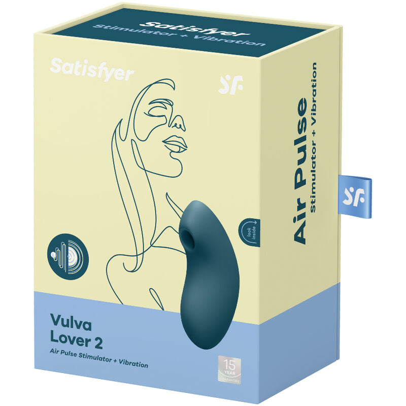 SATISFYER - VULVA LOVER 2 LUFTPULSSTIMULATOR & VIBRATOR WEISS / BLAU - Sexotim