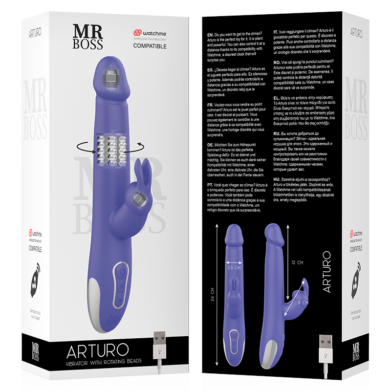 MR BOSS - ARTURO VIBRATOR & ROTATOR MIT WATCHME WIRELESS TECHNOLOGY - Sexotim