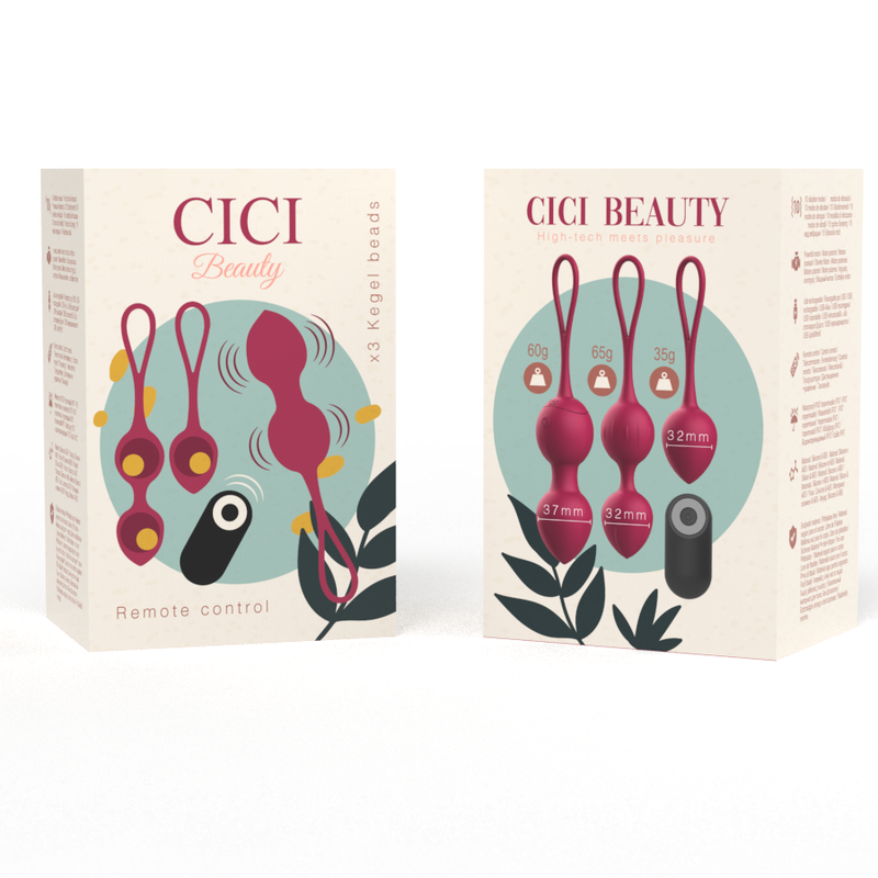 CICI BEAUTY - PREMIUM SILIKON 3 VIBRIERENDE KEGELPERLEN MIT FERNBEDIENUNG - Sexotim