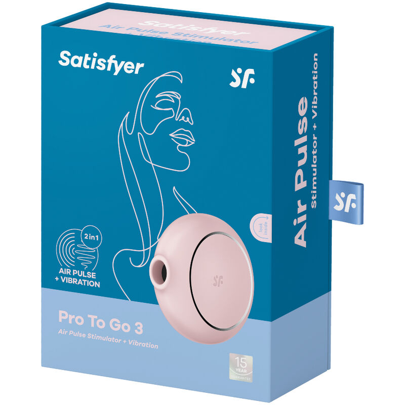 SATISFYER - PRO TO GO 3 DOPPELTER LUFTPULSSTIMULATOR & VIBRATOR ROSA / SCHWARZ / BLAU - Sexotim