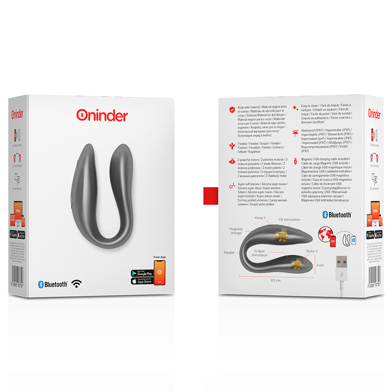 ONINDER - LISBOA G-SPOT- UND KLITORALSTIMULATOR SCHWARZ / ROSA - KOSTENLOSE APP - Sexotim
