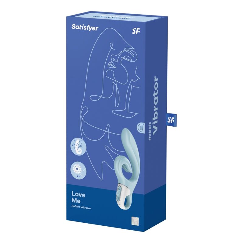 SATISFYER - LOVE ME RABBIT VIBRATION ROT / BLAU - Sexotim