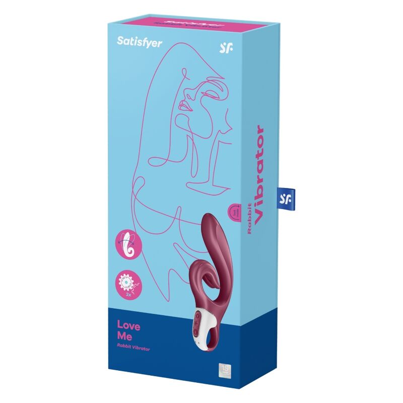 SATISFYER - LOVE ME RABBIT VIBRATION ROT / BLAU - Sexotim