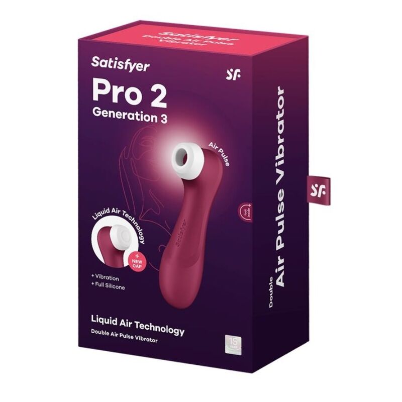 SATISFYER - PRO 2 GENERATION 3 LIQUID AIR TECHNOLOGY GRANAT / SCHWARZ / LILA - Sexotim