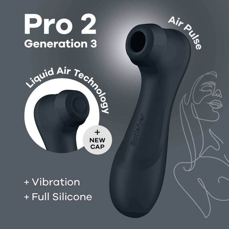 SATISFYER - PRO 2 GENERATION 3 LIQUID AIR TECHNOLOGY GRANAT / SCHWARZ / LILA - Sexotim