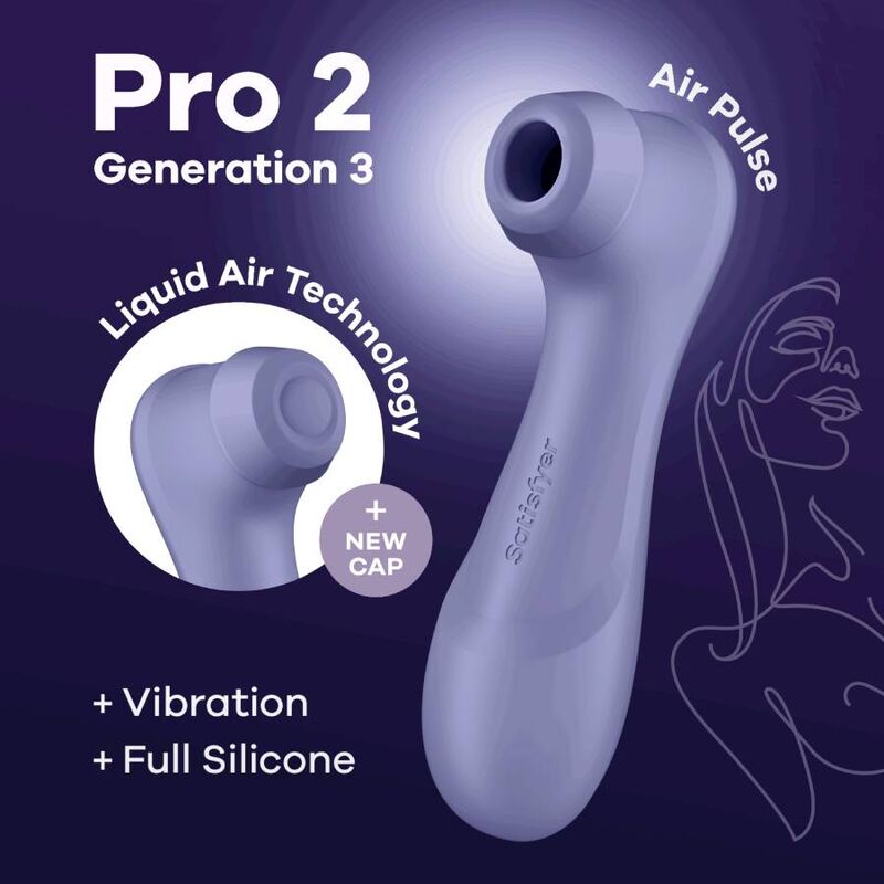 SATISFYER - PRO 2 GENERATION 3 LIQUID AIR TECHNOLOGY GRANAT / SCHWARZ / LILA - Sexotim