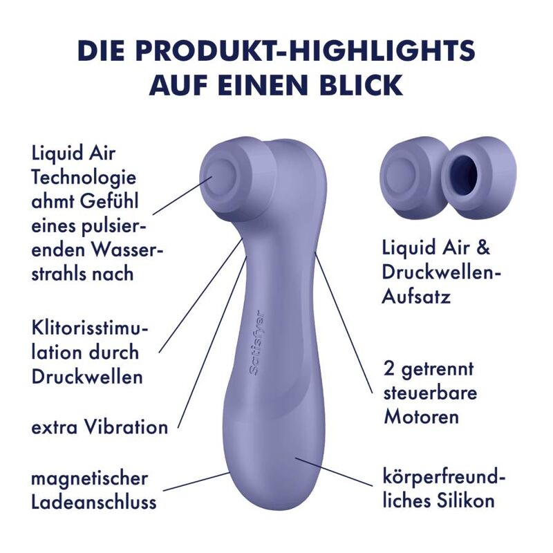 SATISFYER - PRO 2 GENERATION 3 LIQUID AIR TECHNOLOGY GRANAT / SCHWARZ / LILA - Sexotim