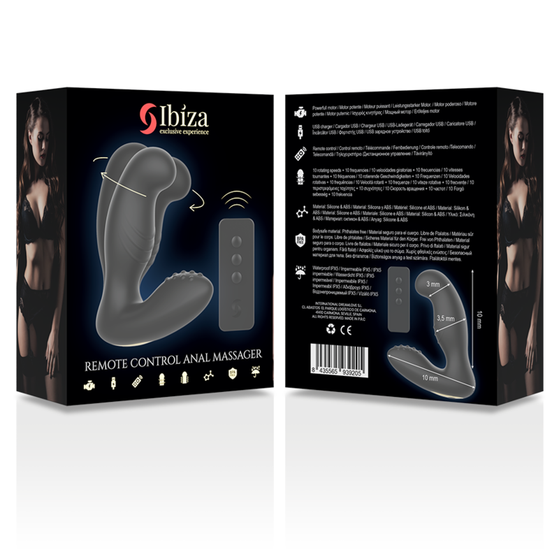 IBIZA - ANALMASSAGER MIT FERNBEDIENUNG 10 x 3,5 CM - Sexotim