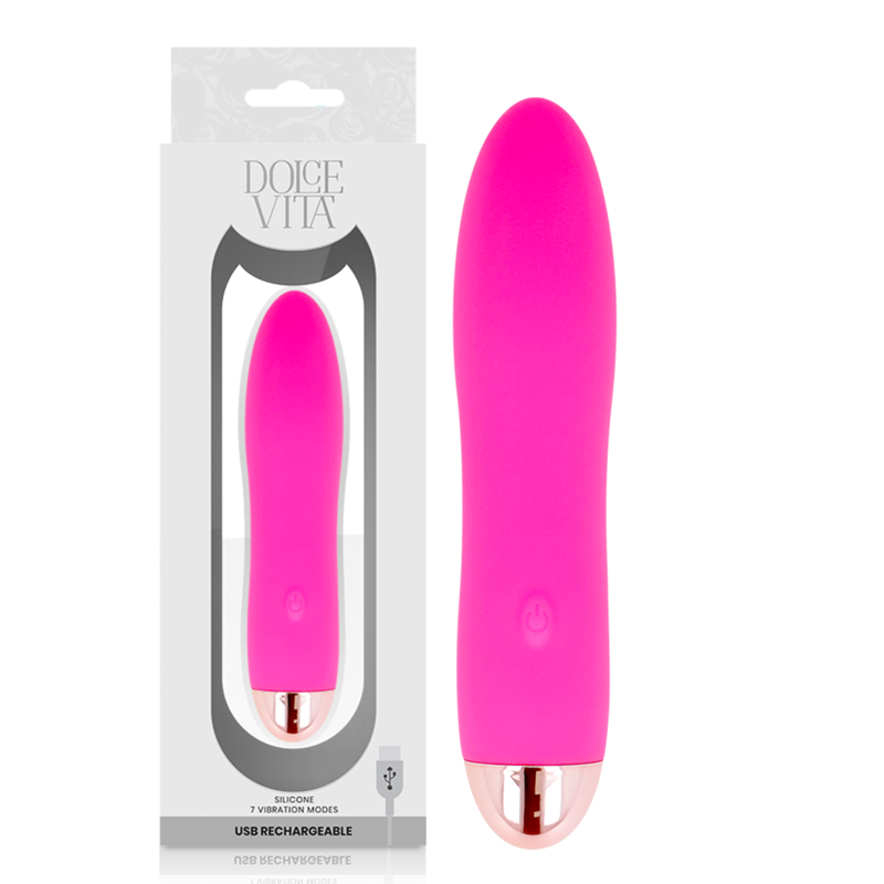 DOLCE VITA - AUFLADBARER VIBRATOR VIER ROSA 7 GESCHWINDIGKEITEN - Sexotim