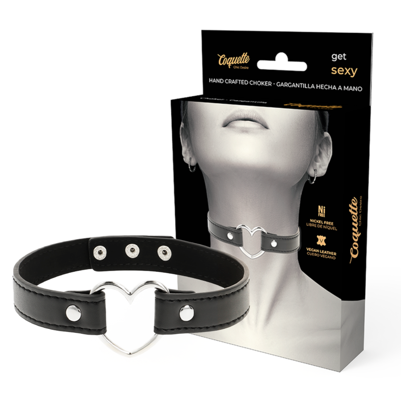 COQUETTE CHIC DESIRE - VEGANES LEDER-HALSKETTE-HERZ-ACCESSOIRE - Sexotim