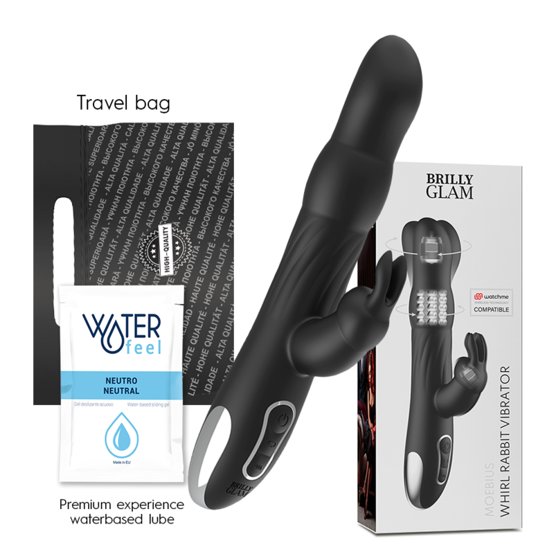 BRILLY GLAM- MOEBIUS RABBIT VIBRATOR & ROTATOR MIT WATCHME WIRELESS TECHNOLOGY - Sexotim