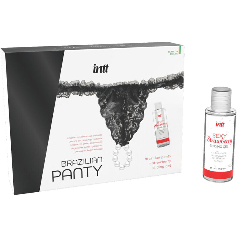 INTT RELEASES - BRASILIANISCHES SCHWARZES HÖSCHEN MIT PERLEN UND GLEITGEL 50 ML - Sexotim