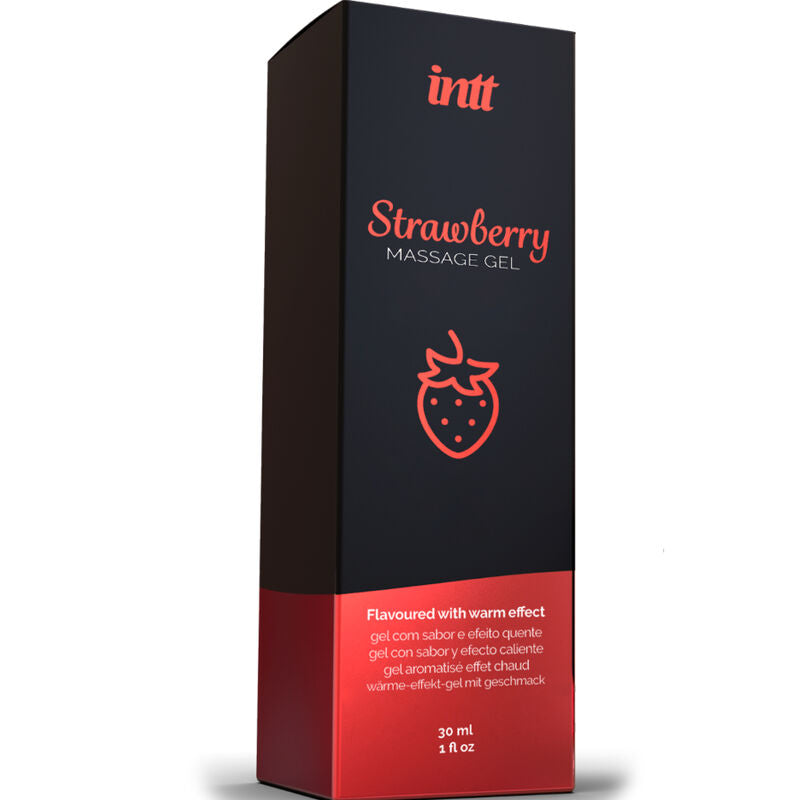 INTT MASSAGE & ORAL SEX - MASSAGEGEL MIT HEISSEM EFFEKT ERDBEERGESCHMACK 30 ML - Sexotim