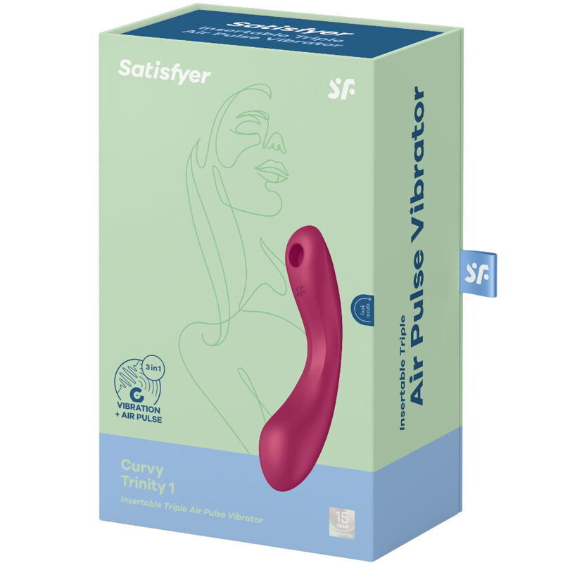 SATISFYER - CURVE TRINITY 1 AIR PULSE VIBRATION ROSA / GRAU - Sexotim
