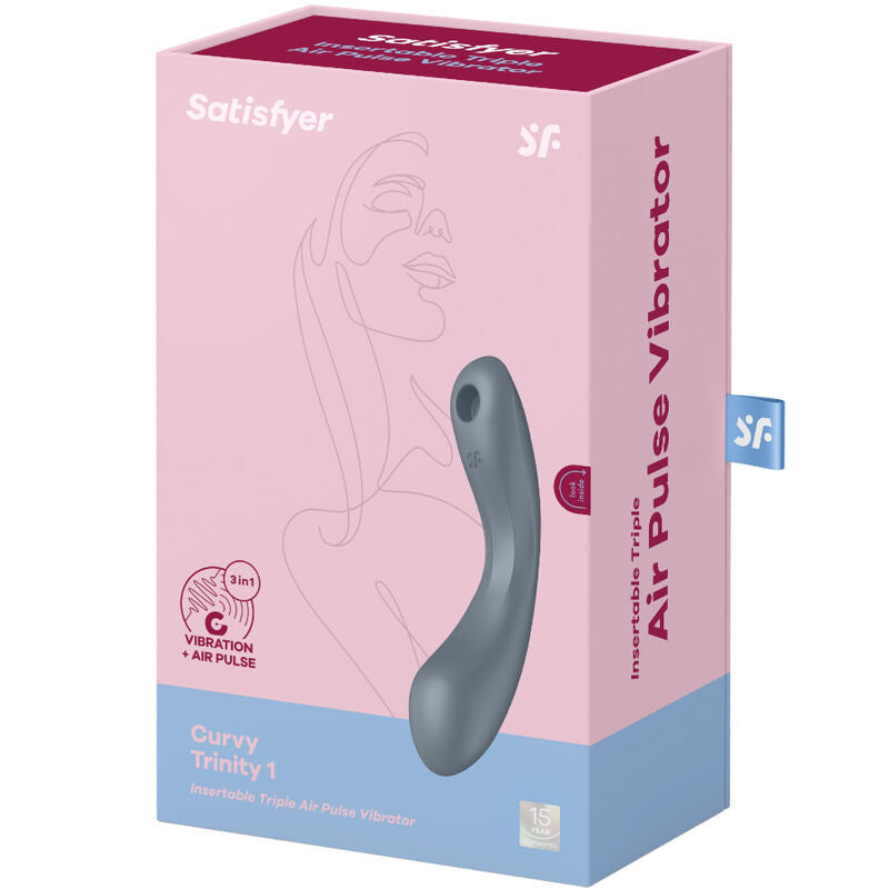 SATISFYER - CURVE TRINITY 1 AIR PULSE VIBRATION ROSA / GRAU - Sexotim