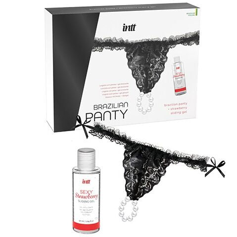 INTT RELEASES - BRASILIANISCHES SCHWARZES HÖSCHEN MIT PERLEN UND GLEITGEL 50 ML - Sexotim