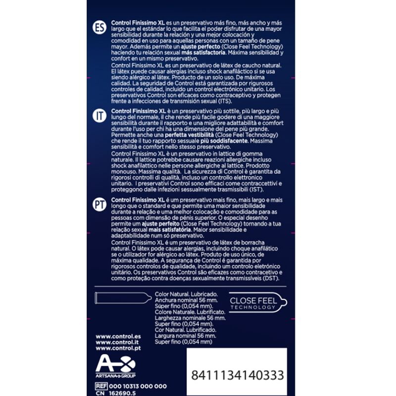 CONTROL - FINISSIMO XL KONDOME 12 EINHEITEN - Sexotim