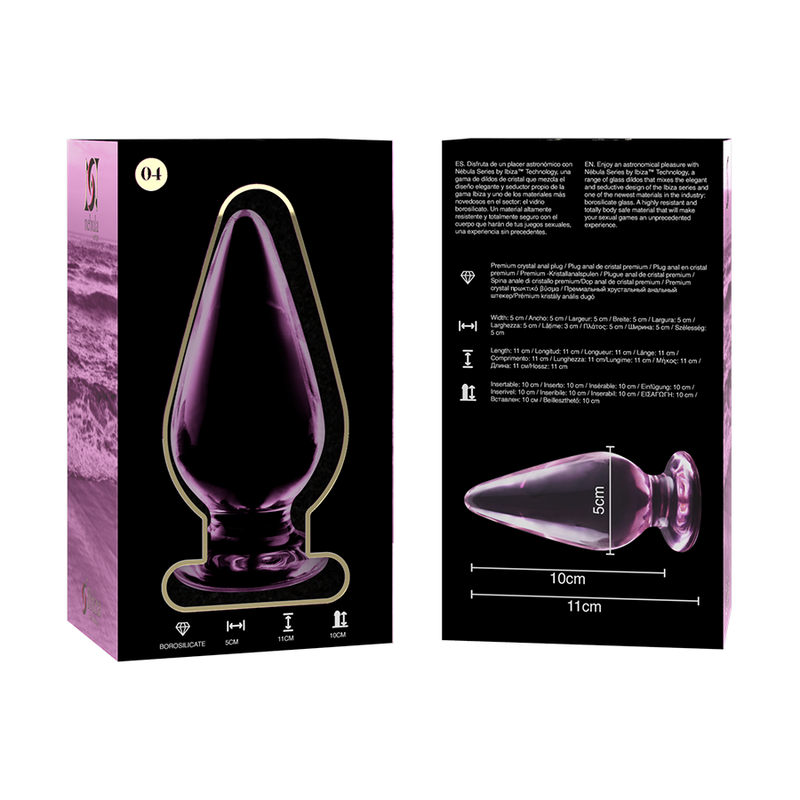 NEBULA SERIES BY IBIZA - MODELL 4 ANALPLUG BOROSILIKATGLAS KLAR 11 CM -O- 5 CM - Sexotim