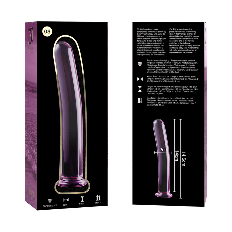 NEBULA SERIES BY IBIZA - MODELL 8 DILDO BOROSILIKATGLAS KLAR 14.5 CM -O- 2 CM - Sexotim