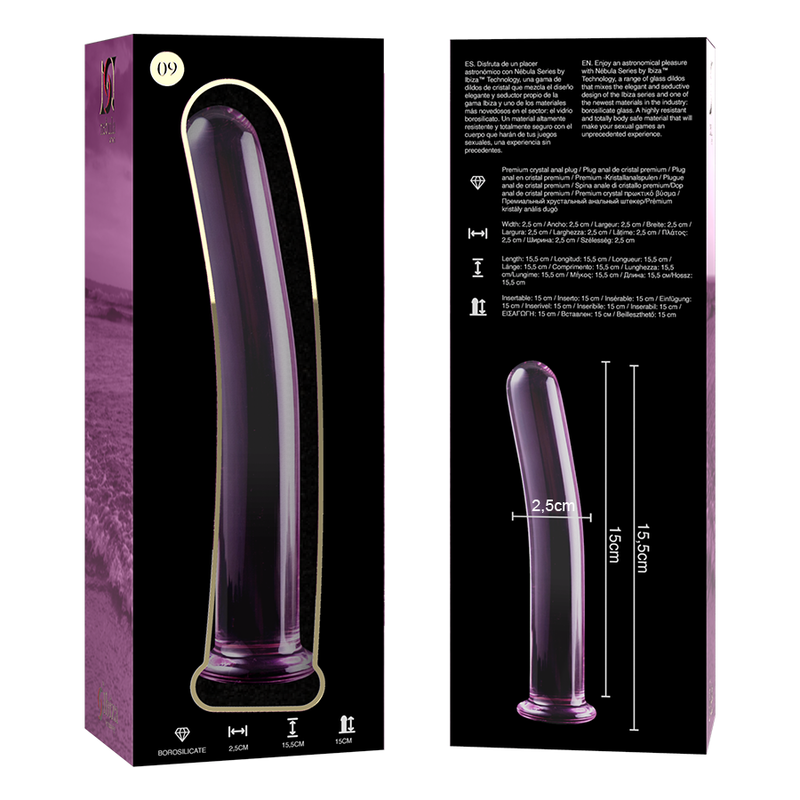 NEBULA SERIES BY IBIZA - MODELL 9 DILDO BOROSILIKATGLAS KLAR 15.5 CM -O- 2.5 CM - Sexotim