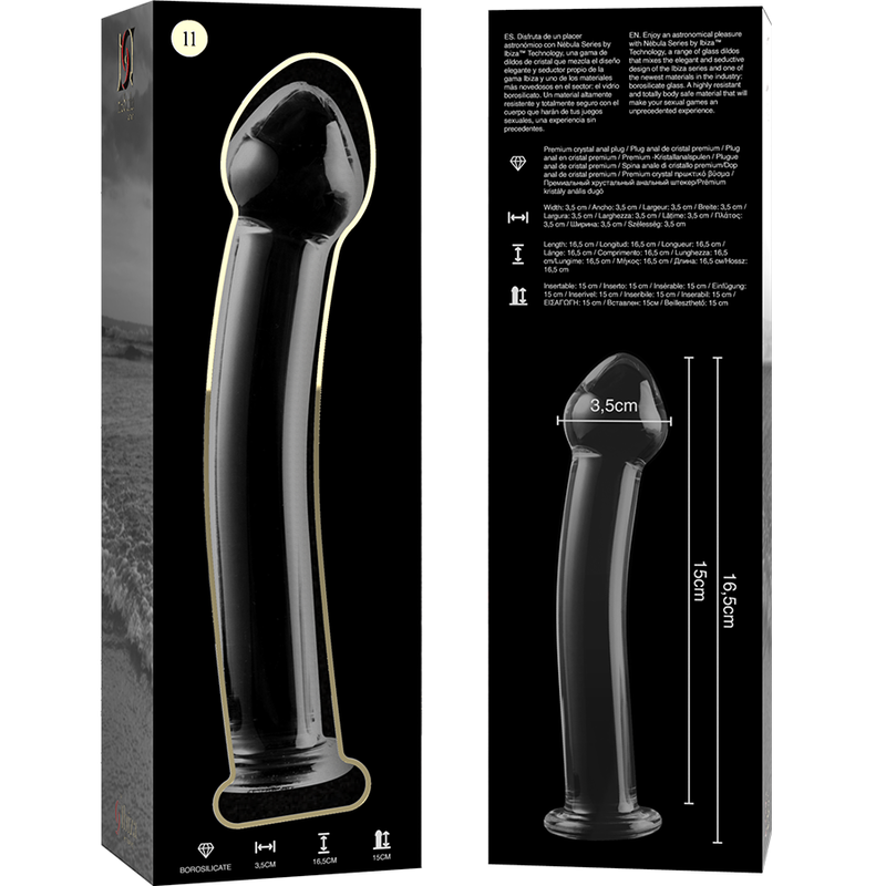 NEBULA SERIES BY IBIZA - MODELL 11 DILDO BOROSILIKATGLAS KLAR 16 CM -O- 3 CM - Sexotim