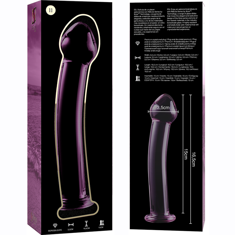 NEBULA SERIES BY IBIZA - MODELL 11 DILDO BOROSILIKATGLAS KLAR 16 CM -O- 3 CM - Sexotim