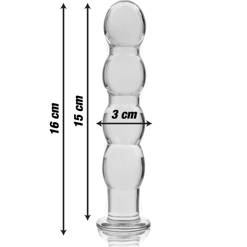 NEBULA SERIES BY IBIZA - MODELL 10 DILDO BOROSILIKATGLAS KLAR 16.5 CM -O- 3.5 CM - Sexotim