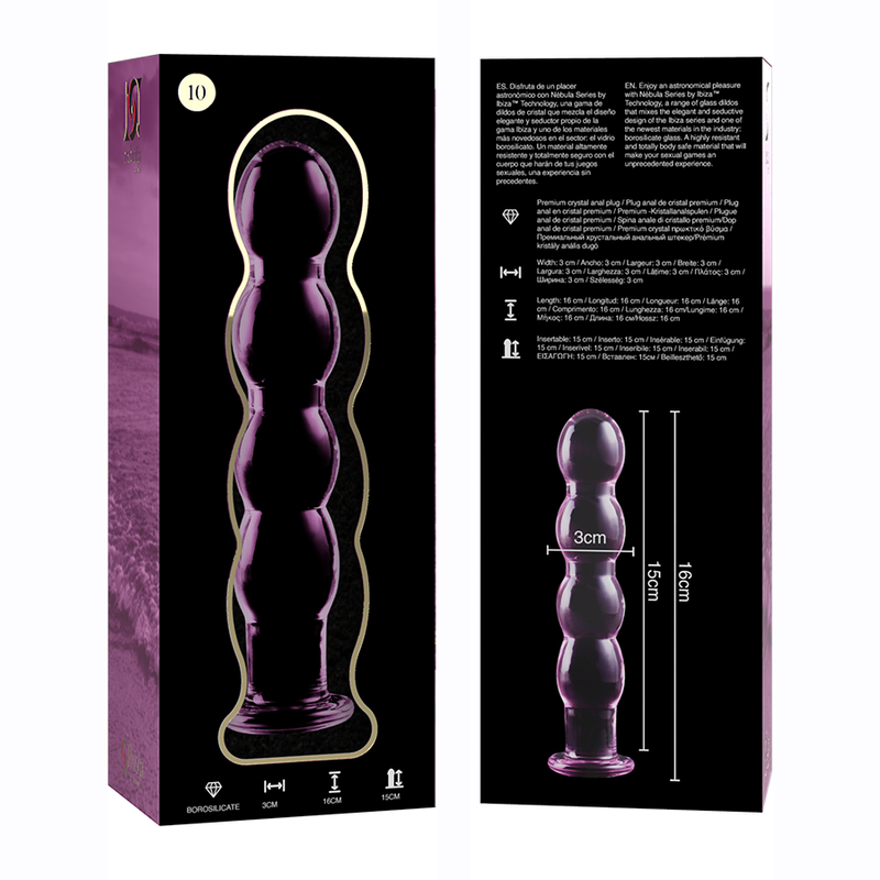 NEBULA SERIES BY IBIZA - MODELL 10 DILDO BOROSILIKATGLAS KLAR 16.5 CM -O- 3.5 CM - Sexotim