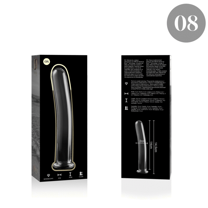 NEBULA SERIES BY IBIZA - MODELL 8 DILDO BOROSILIKATGLAS KLAR 14.5 CM -O- 2 CM - Sexotim