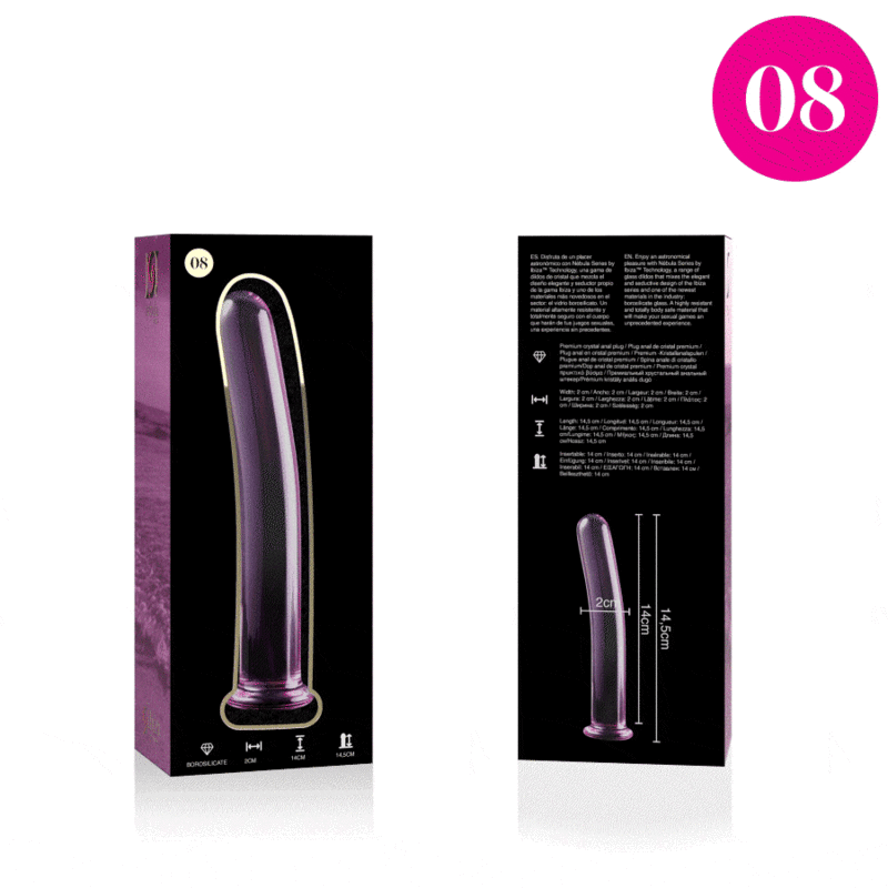 NEBULA SERIES BY IBIZA - MODELL 8 DILDO BOROSILIKATGLAS KLAR 14.5 CM -O- 2 CM - Sexotim