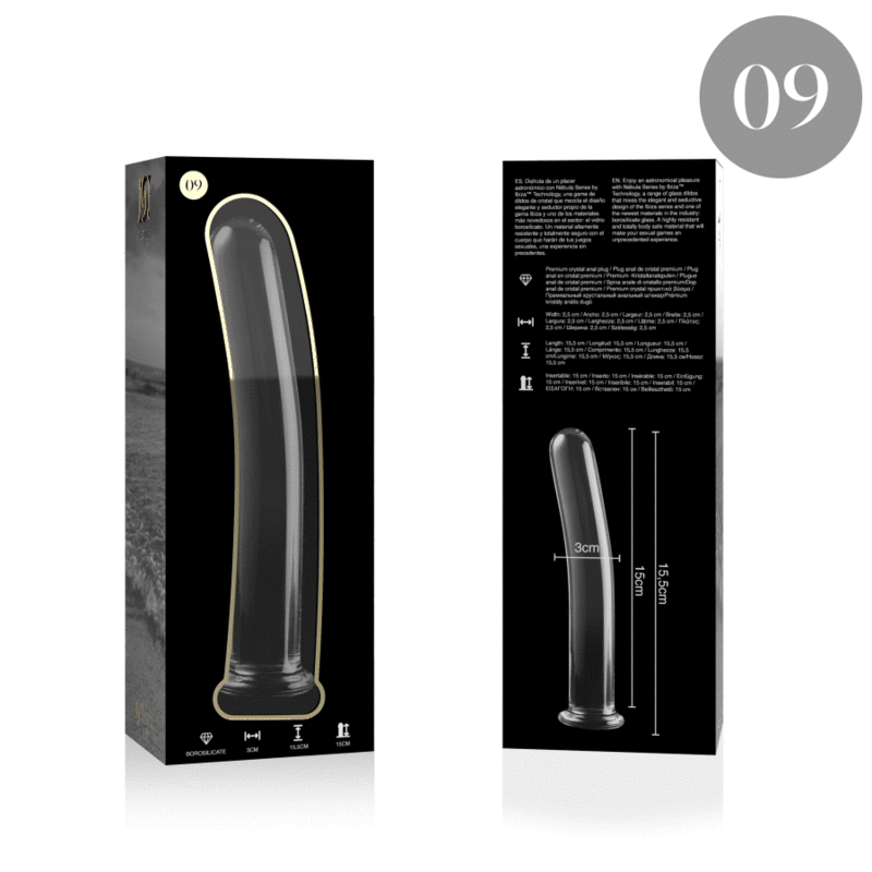 NEBULA SERIES BY IBIZA - MODELL 9 DILDO BOROSILIKATGLAS KLAR 15.5 CM -O- 2.5 CM - Sexotim