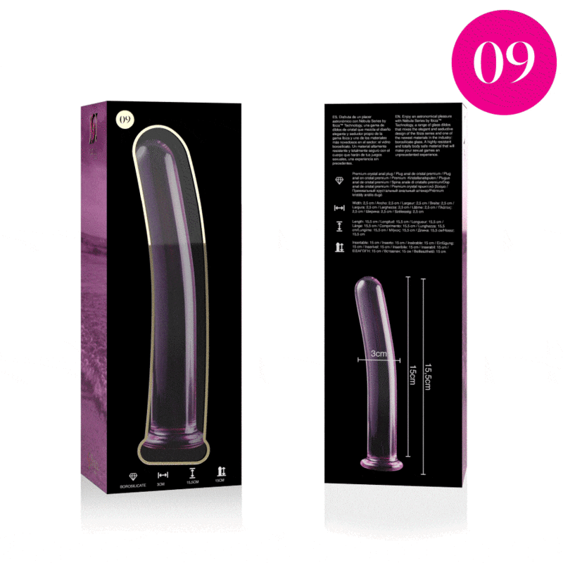 NEBULA SERIES BY IBIZA - MODELL 9 DILDO BOROSILIKATGLAS KLAR 15.5 CM -O- 2.5 CM - Sexotim